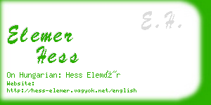 elemer hess business card